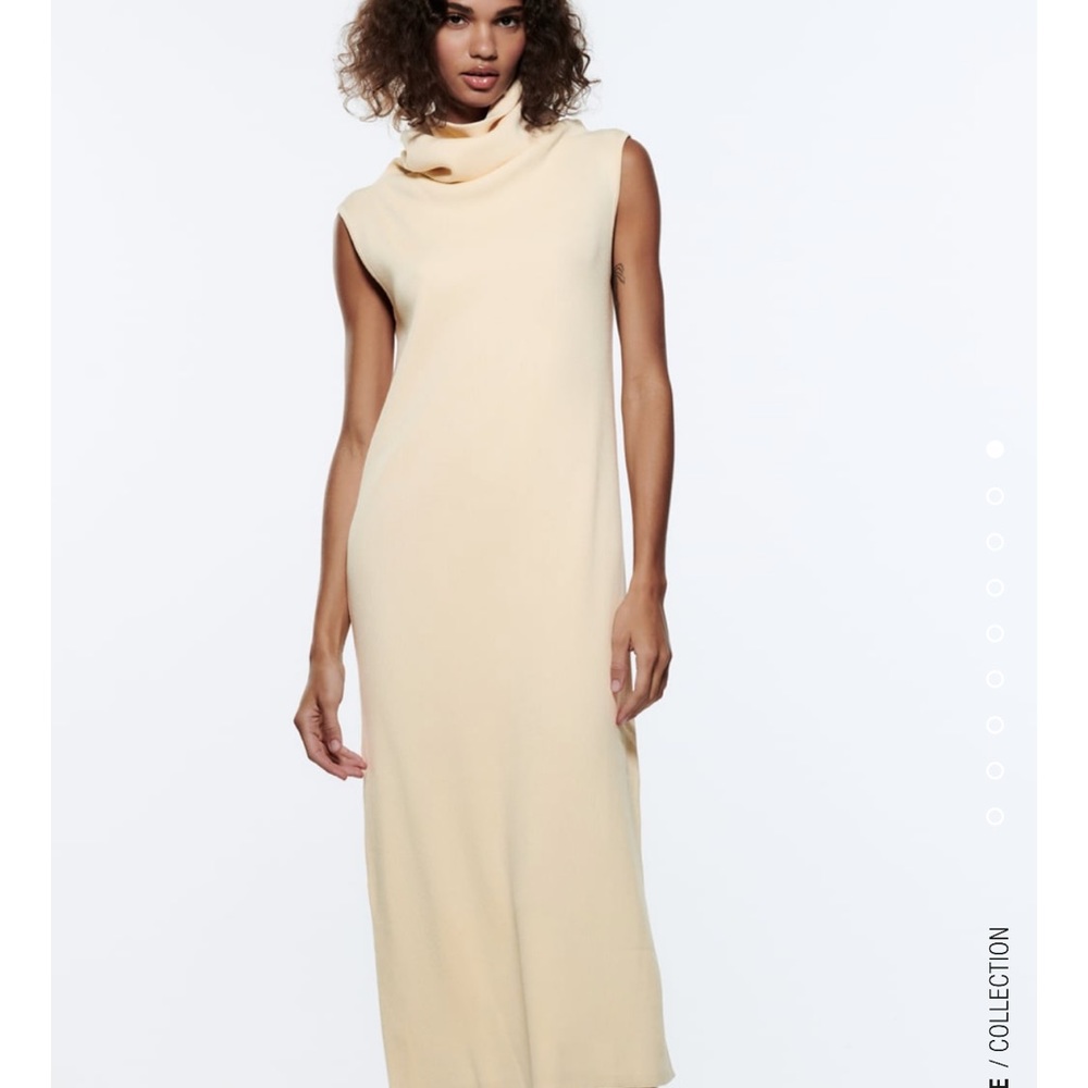 ZARA Sleeveless Knit Cream Dress Small